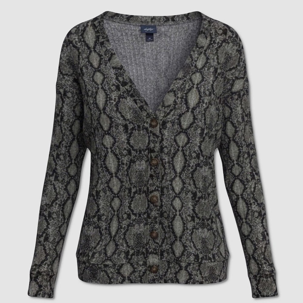 Womens Daytrip Long Sleeve Button Sweater - Medium Black / Multi - #48833-F9